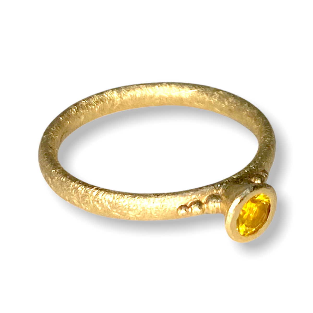 Sylvia Cone Shaped Stacker | Gold Stacking Ring With Granules | Choose Your Metal And Gemstones