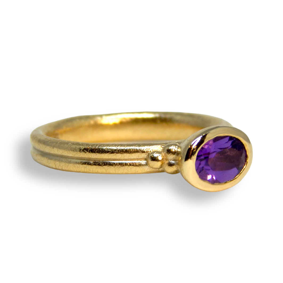 Rosie Wide Oval Shaped Stacker | Gold Stacking Ring | Choose Your Metal And Gemstone