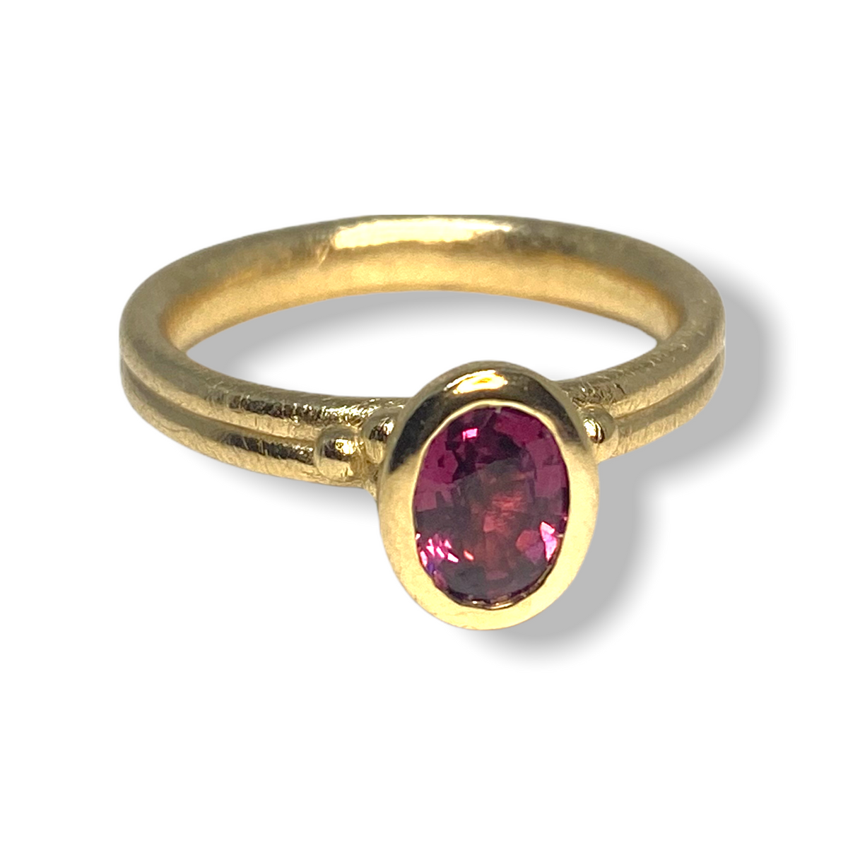 Ruby Long Oval Shaped Stacker | Gold Stacking Ring | Choose Your Metal And Gemstone