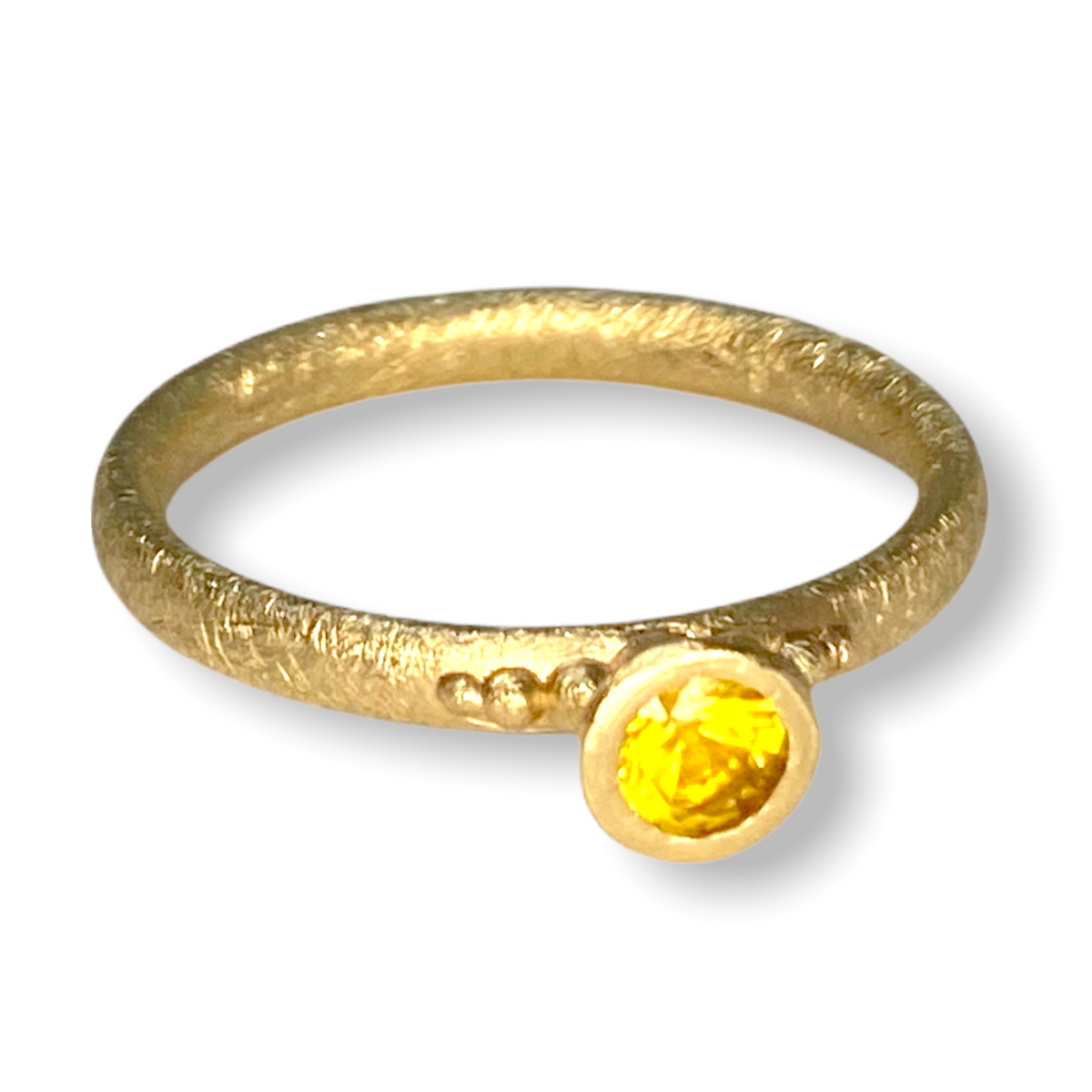 Sylvia Cone Shaped Stacker | Gold Stacking Ring With Granules | Choose Your Metal And Gemstones