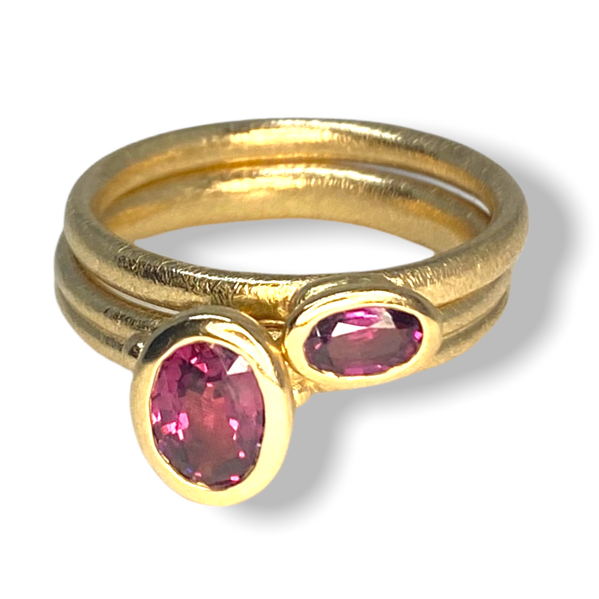 Rosie Mini Wide Oval Shaped Stacker | Gold Stacking Ring | Choose Your Metal And Gemstone