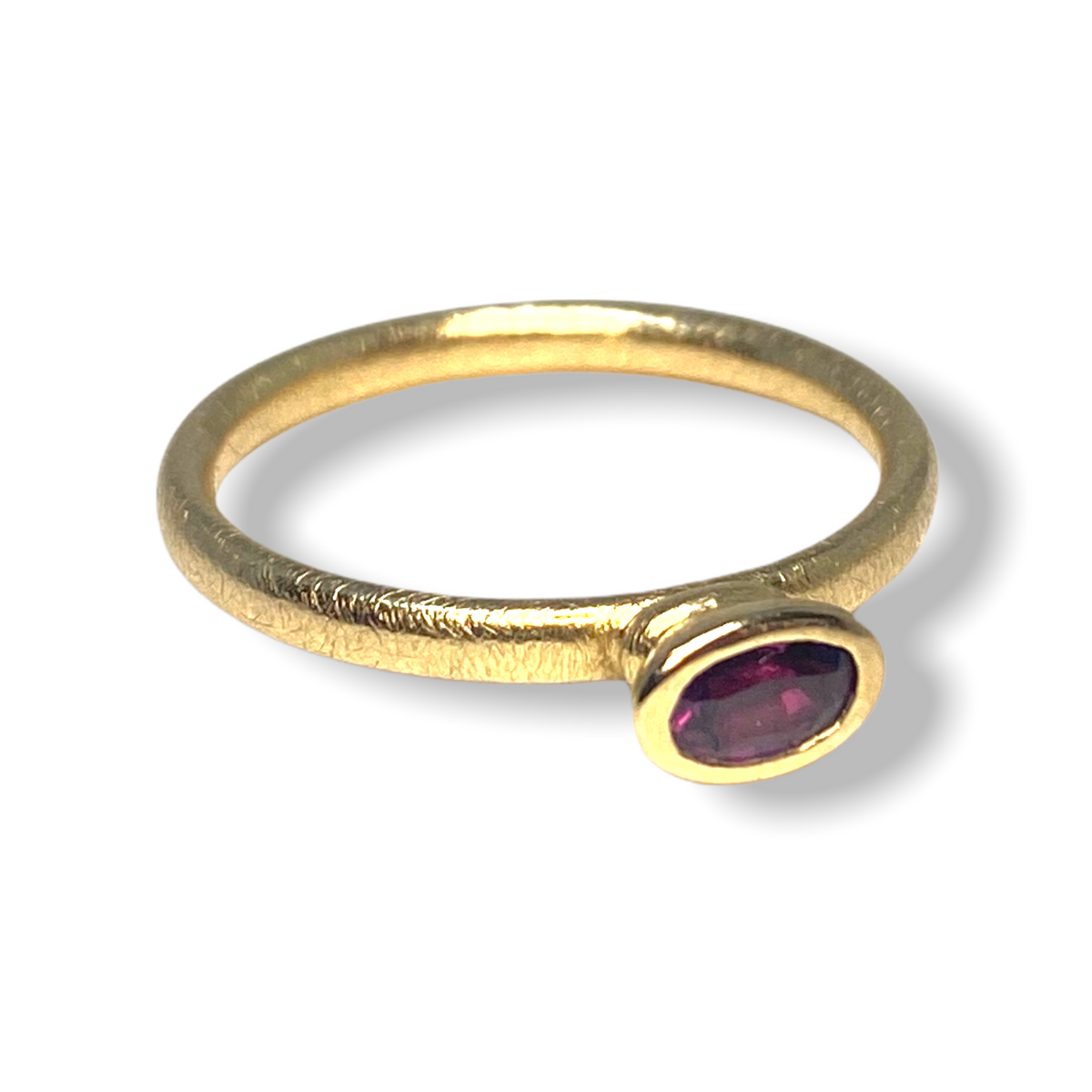 Rosie Mini Wide Oval Shaped Stacker | Gold Stacking Ring | Choose Your Metal And Gemstone