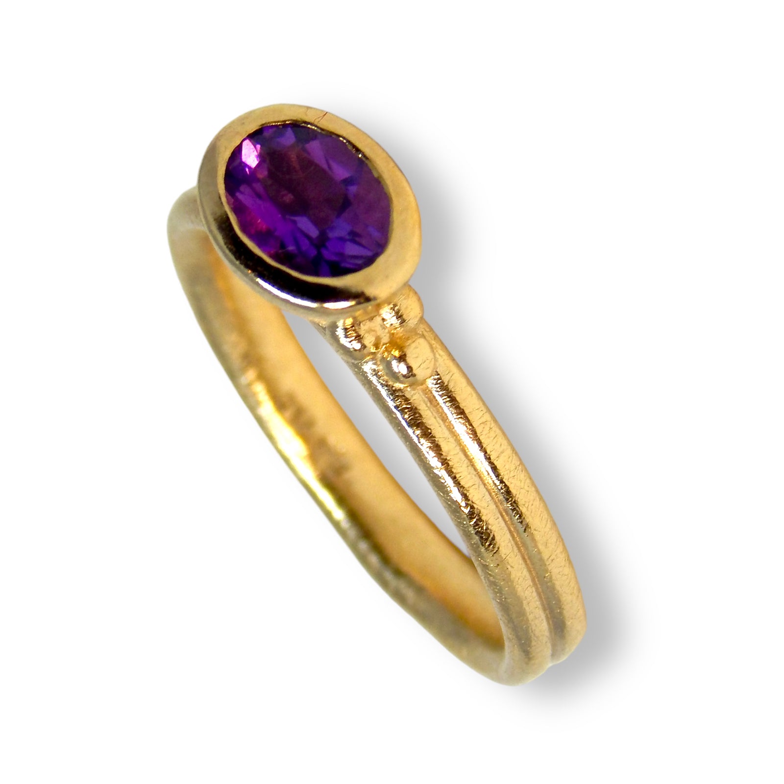 Rosie Wide Oval Shaped Stacker | Gold Stacking Ring | Choose Your Metal And Gemstone