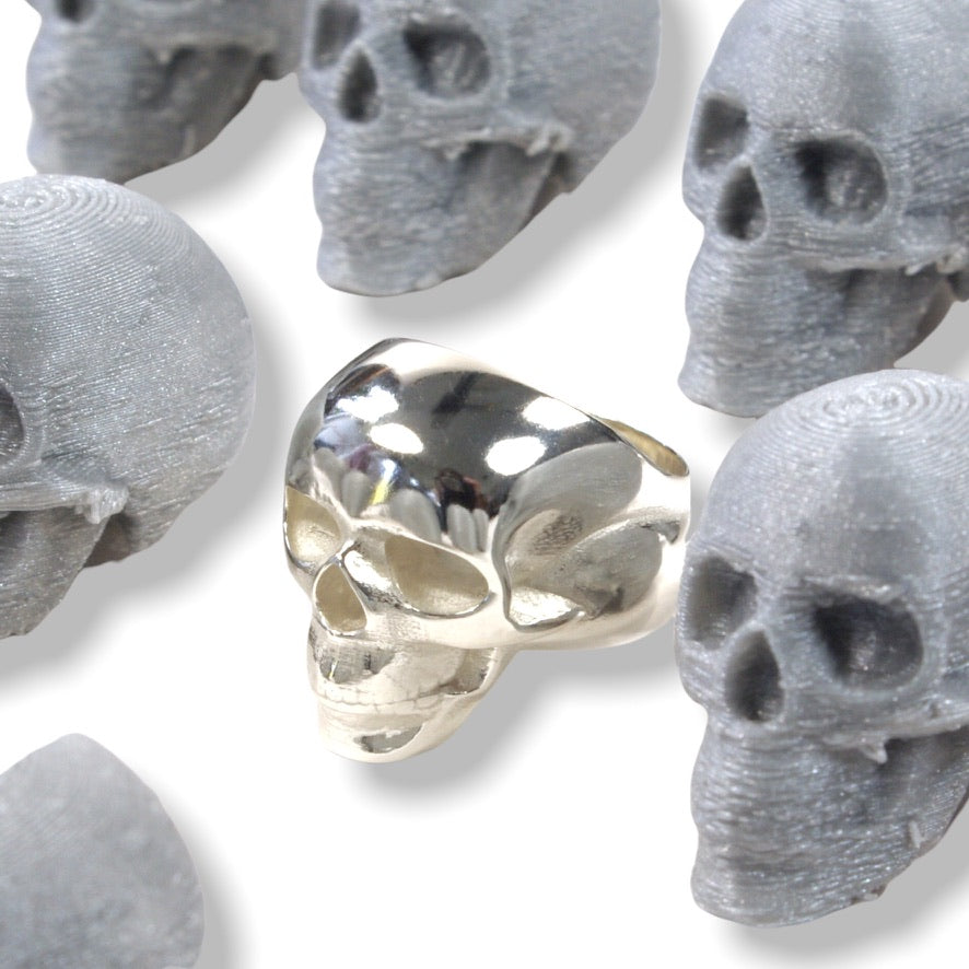 Michael&#39;s Custom Bespoke Skull Wedding Ring | In 9ct White Gold