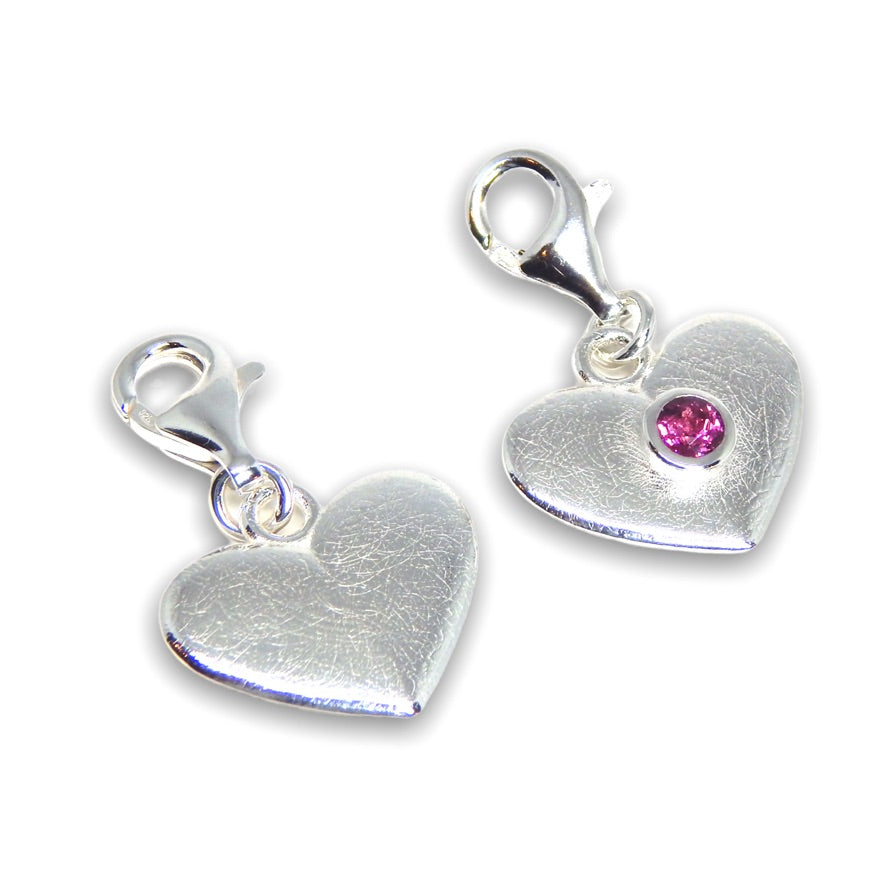 Sarah&#39;s Custom Bespoke Clover, Heart, Jasmine And Jewel Drop Charms For Sarah Haran Accessories | In Silver | Set With Rhodolite Garnets