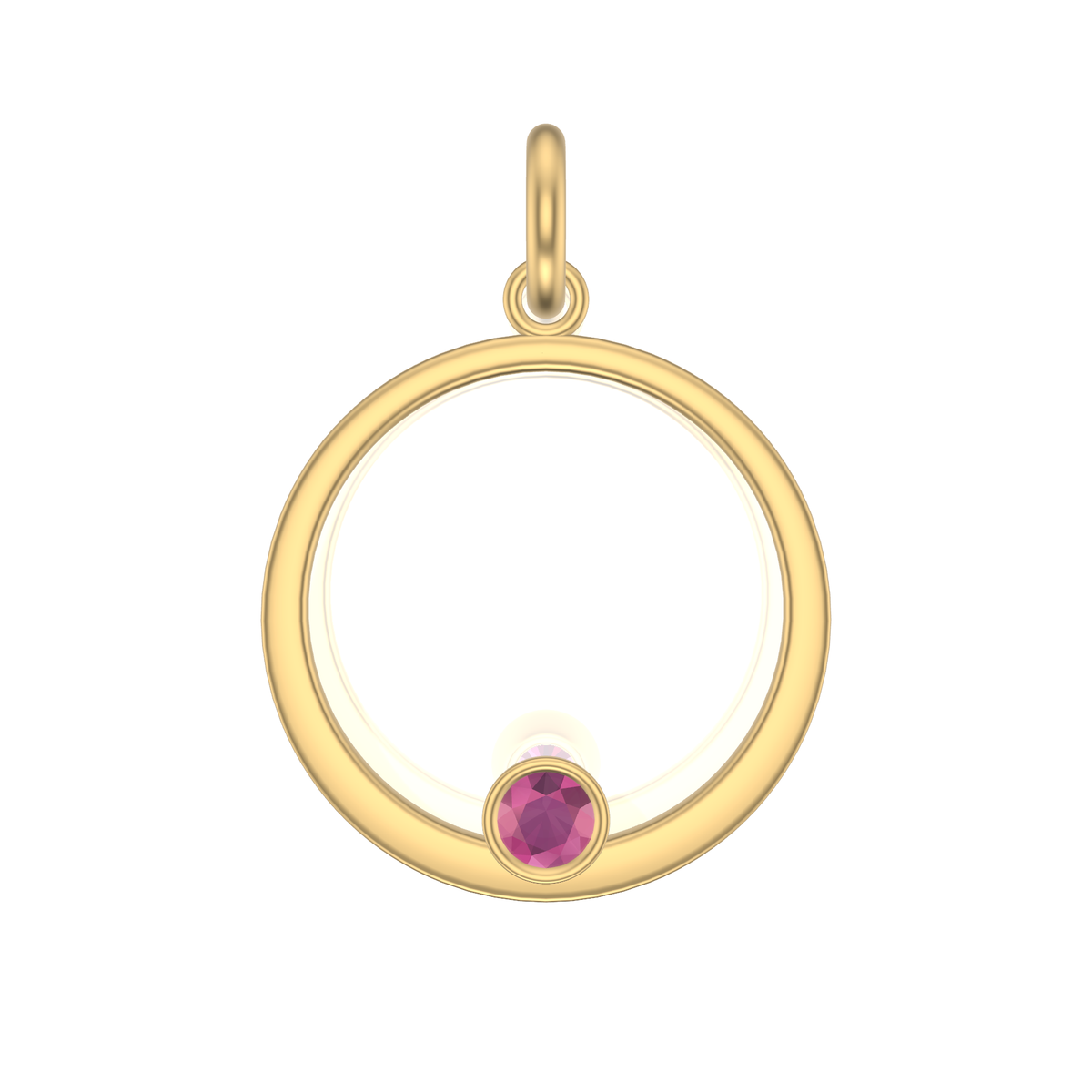 Mothers Circle Framed Charm | Gold Pendant, Large | Choose Your Metal And Gemstones