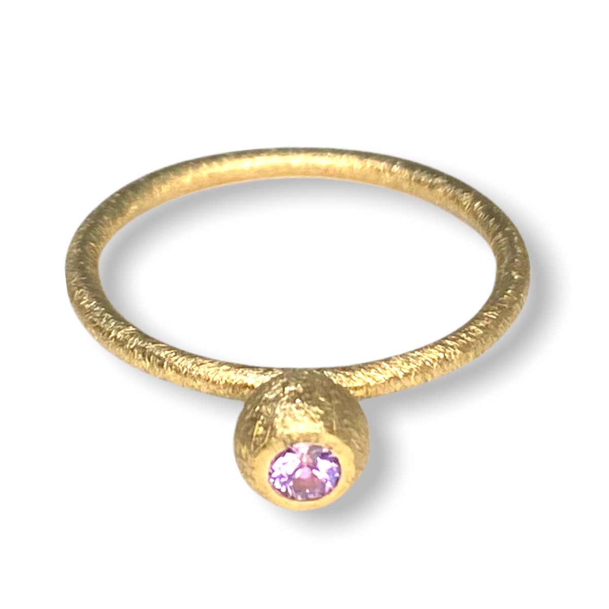 Sarah Little Ball Shaped Stacker | Gold Stacking Ring | Choose Your Metal And Gemstone