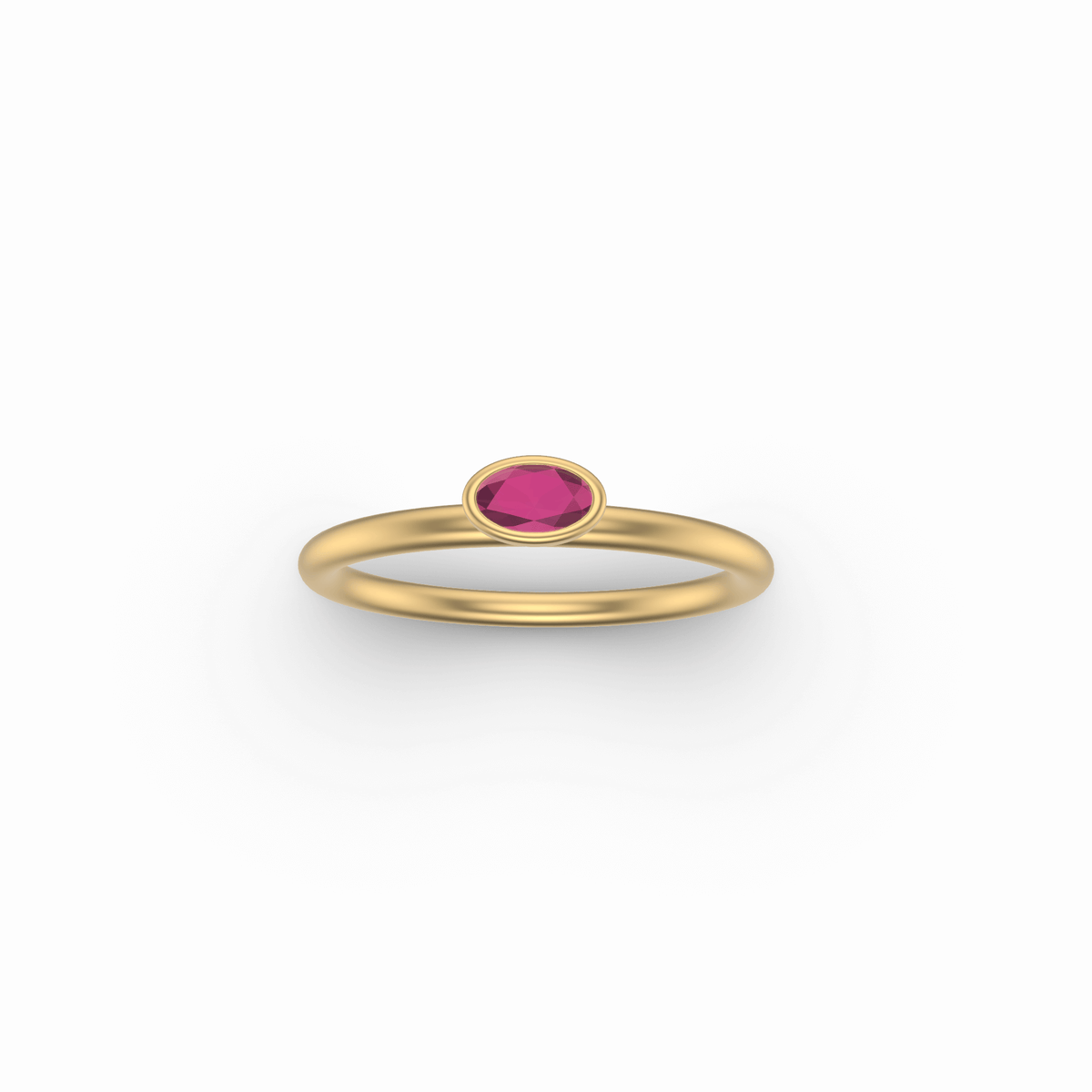 Rosie Mini Wide Oval Shaped Stacker | Gold Stacking Ring | Choose Your Metal And Gemstone