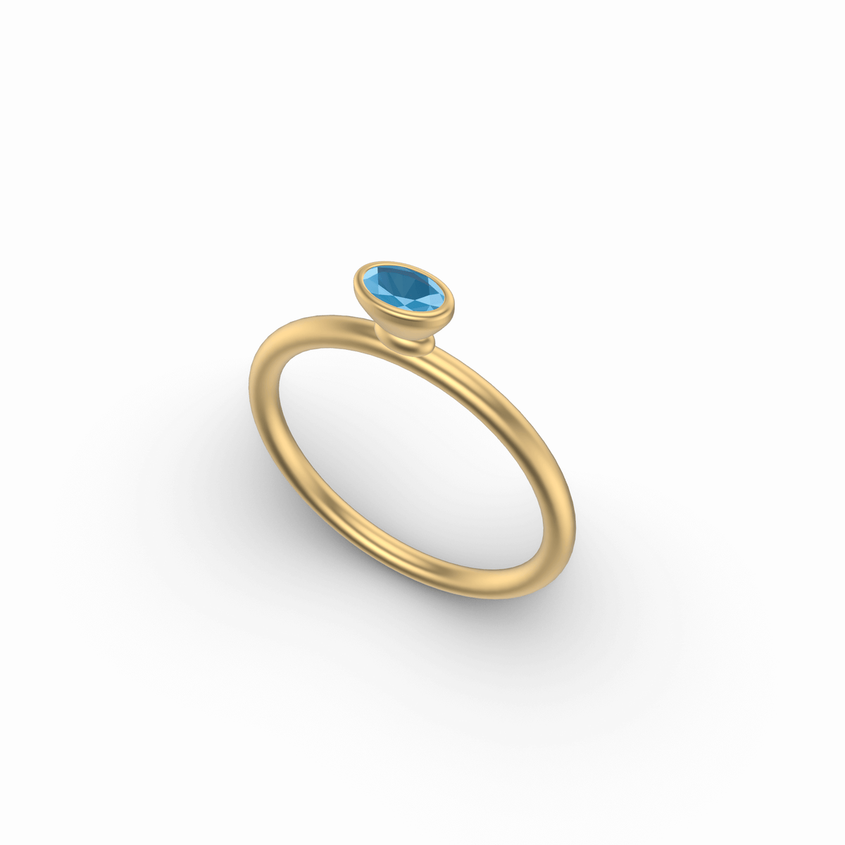 Rosie Mini Wide Oval Shaped Stacker | Gold Stacking Ring | Choose Your Metal And Gemstone