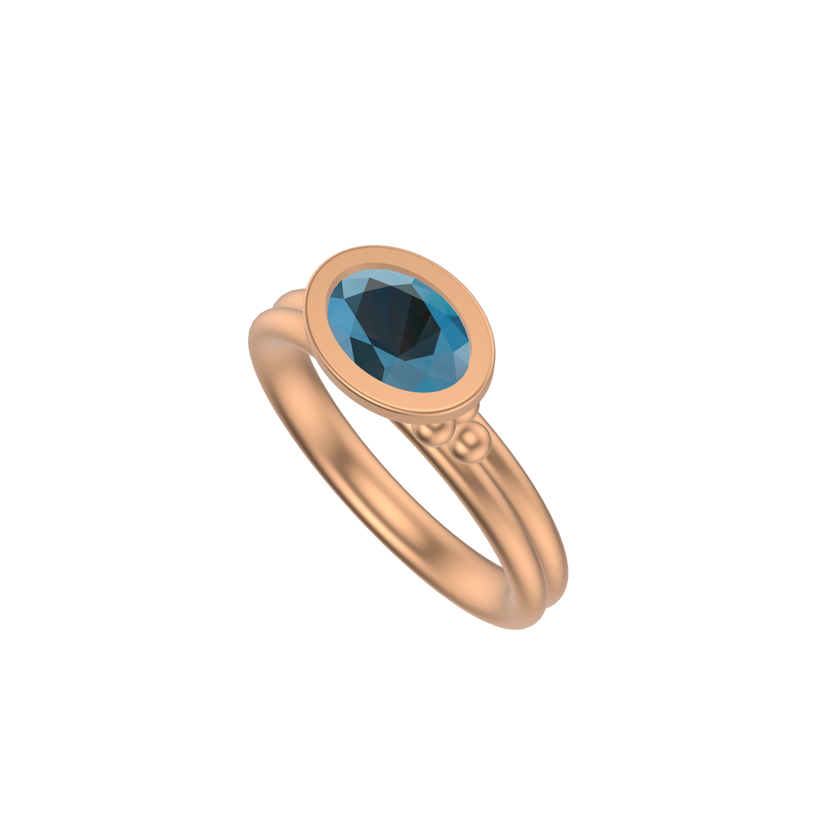 Rosie Wide Oval Shaped Stacker | Gold Stacking Ring | Choose Your Metal And Gemstone