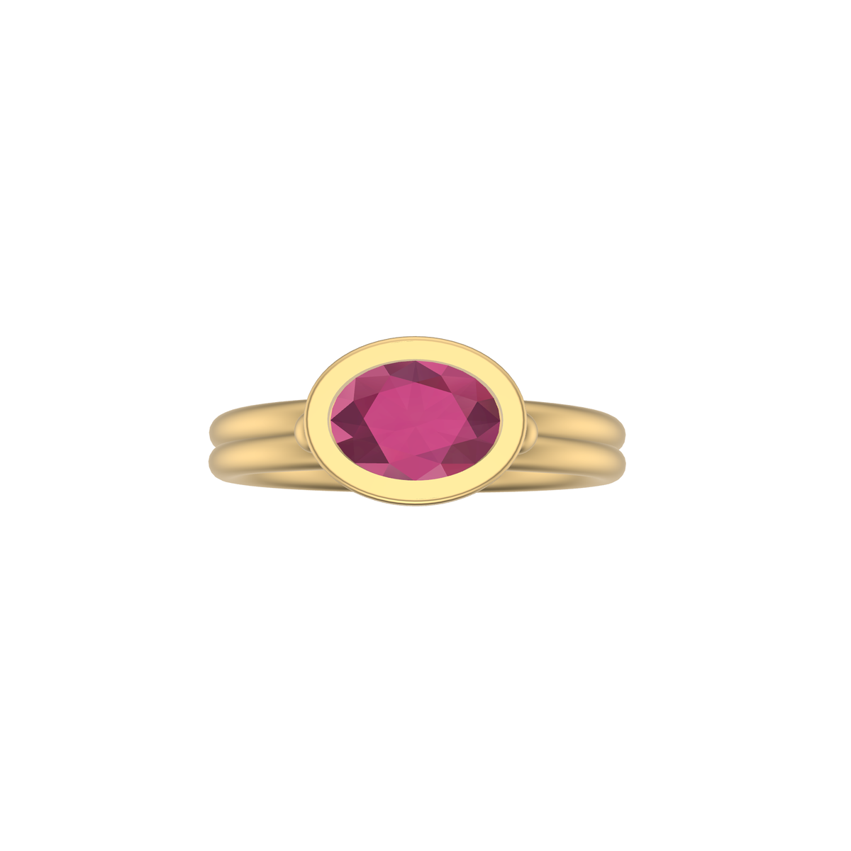 Rosie Wide Oval Shaped Stacker | Gold Stacking Ring | Choose Your Metal And Gemstone