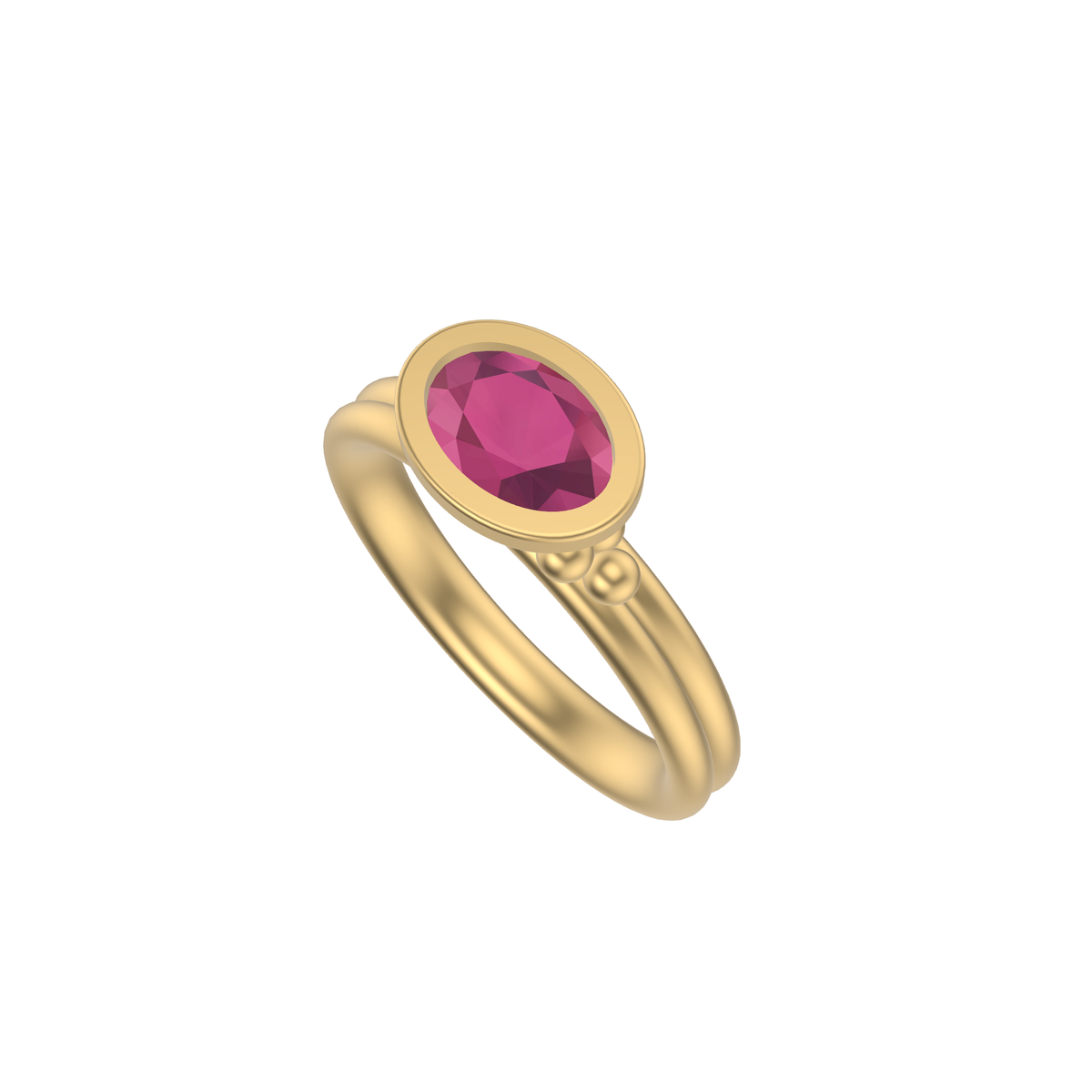 Rosie Wide Oval Shaped Stacker | Gold Stacking Ring | Choose Your Metal And Gemstone