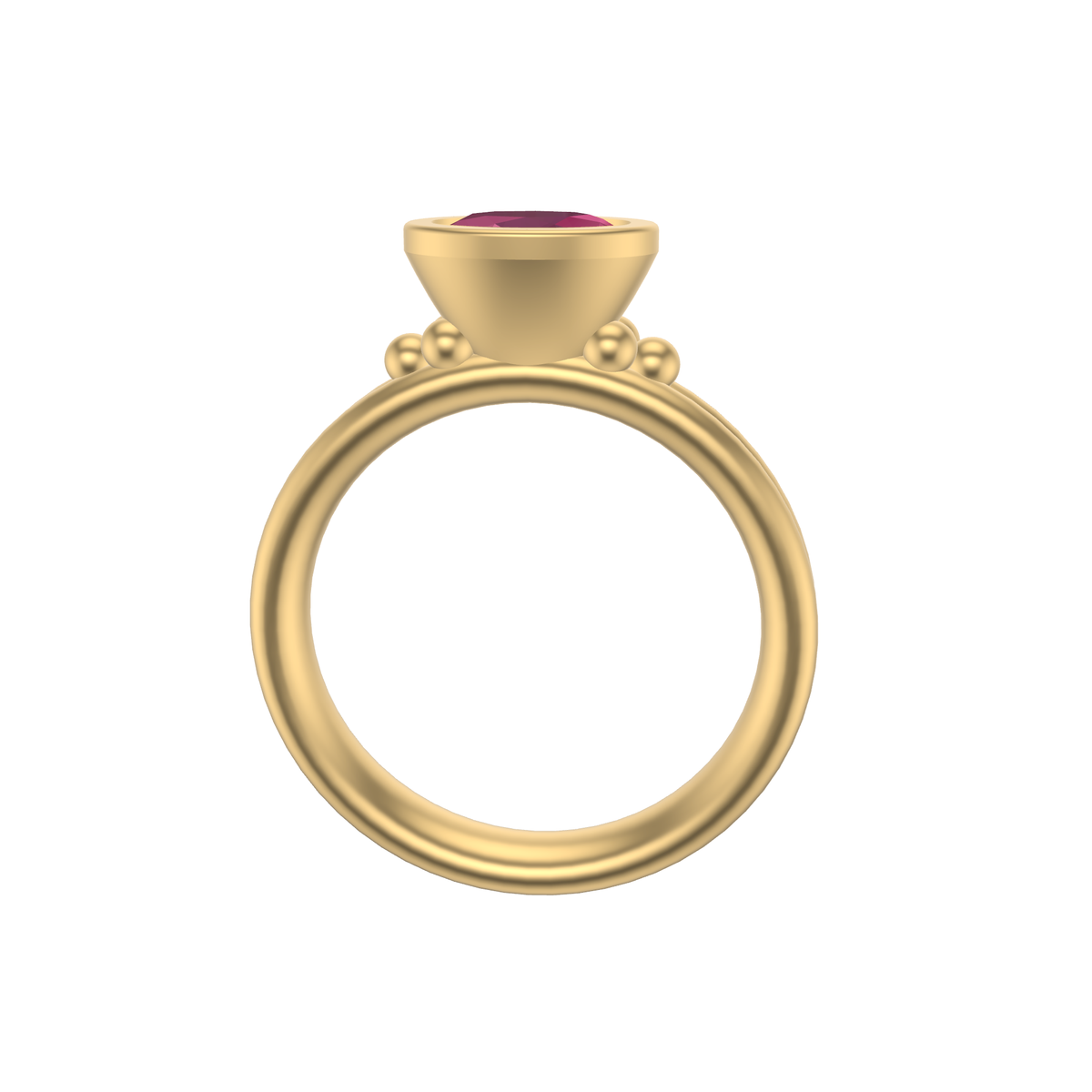 Rosie Wide Oval Shaped Stacker | Gold Stacking Ring | Choose Your Metal And Gemstone