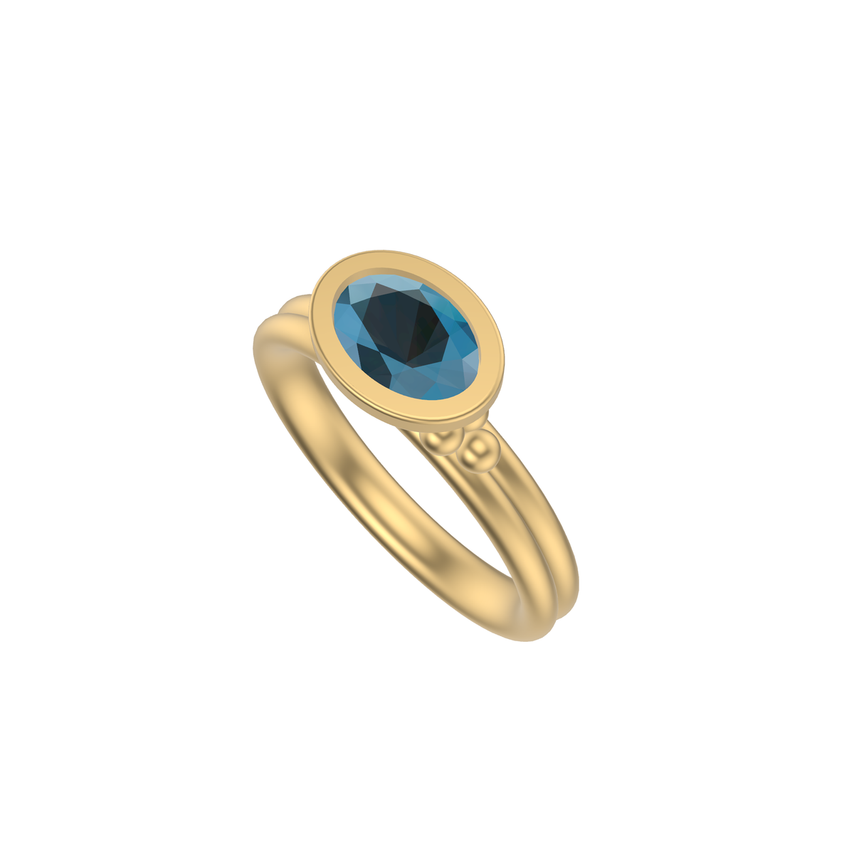 Rosie Wide Oval Shaped Stacker | Gold Stacking Ring | Choose Your Metal And Gemstone