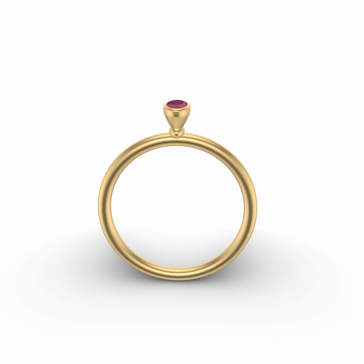 Ruby Mini Long Oval Shaped Stacker | Gold Stacking Ring | Choose Your Metal And Gemstone