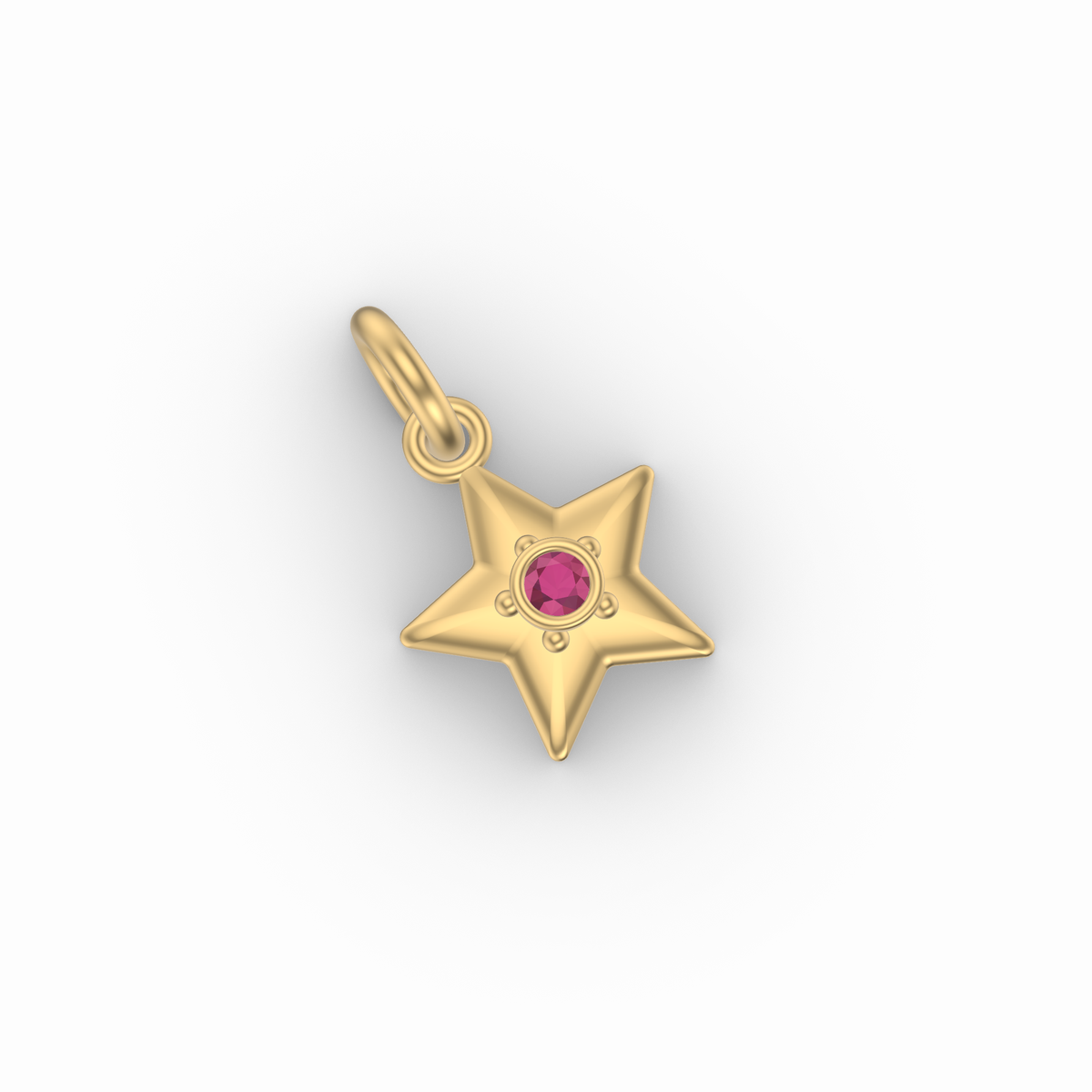 Little Star Studded Charm | Gold Pendant | Choose Your Metal And Gemstone