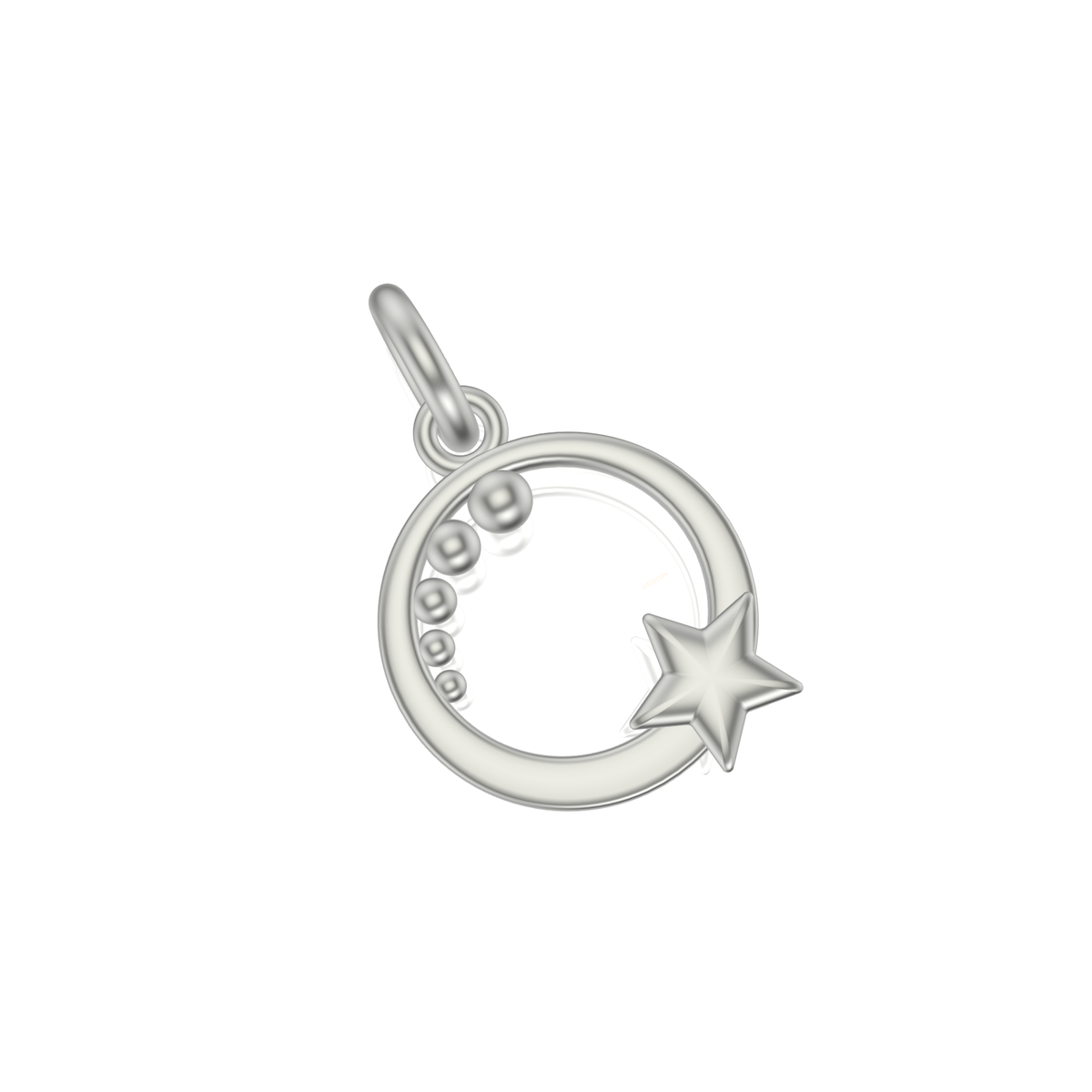 Rising Star Framed Charm | Silver Pendant