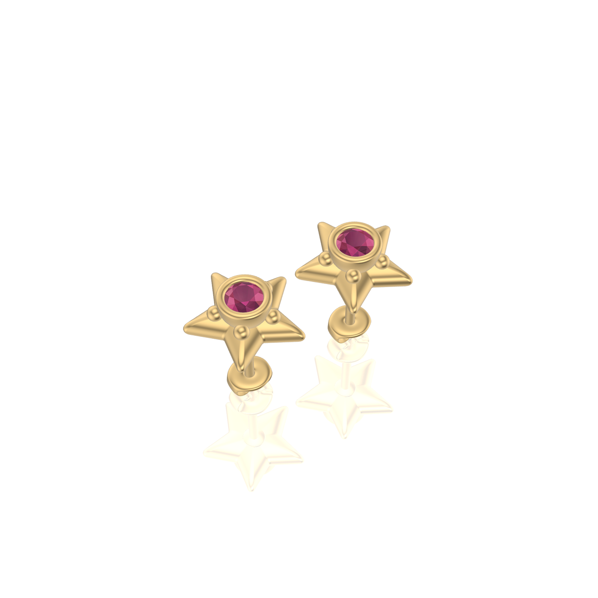 Little Star Studded Earrings  | Gold Studs | Choose Your Metal And Gemstones