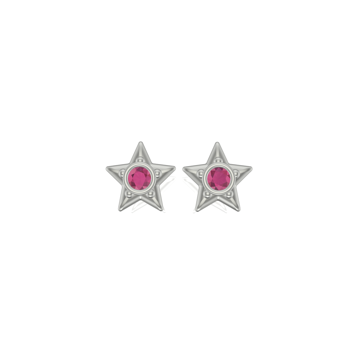 Little Star Studded Earrings  | Silver Studs | Choose Your Gemstones
