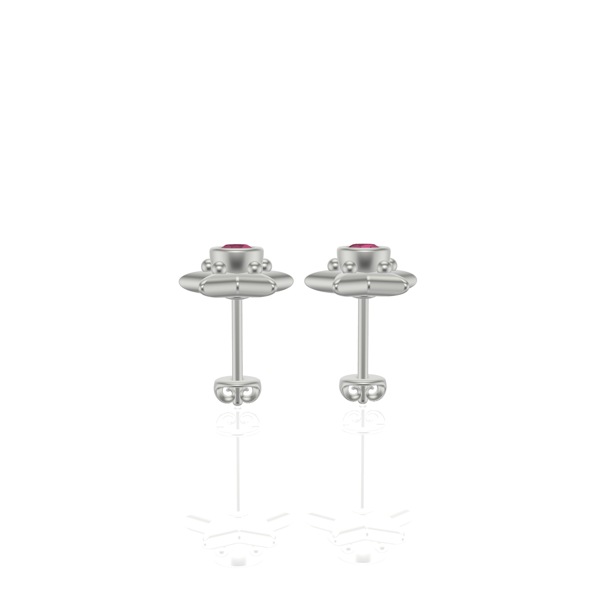 Little Star Studded Earrings  | Silver Studs | Choose Your Gemstones