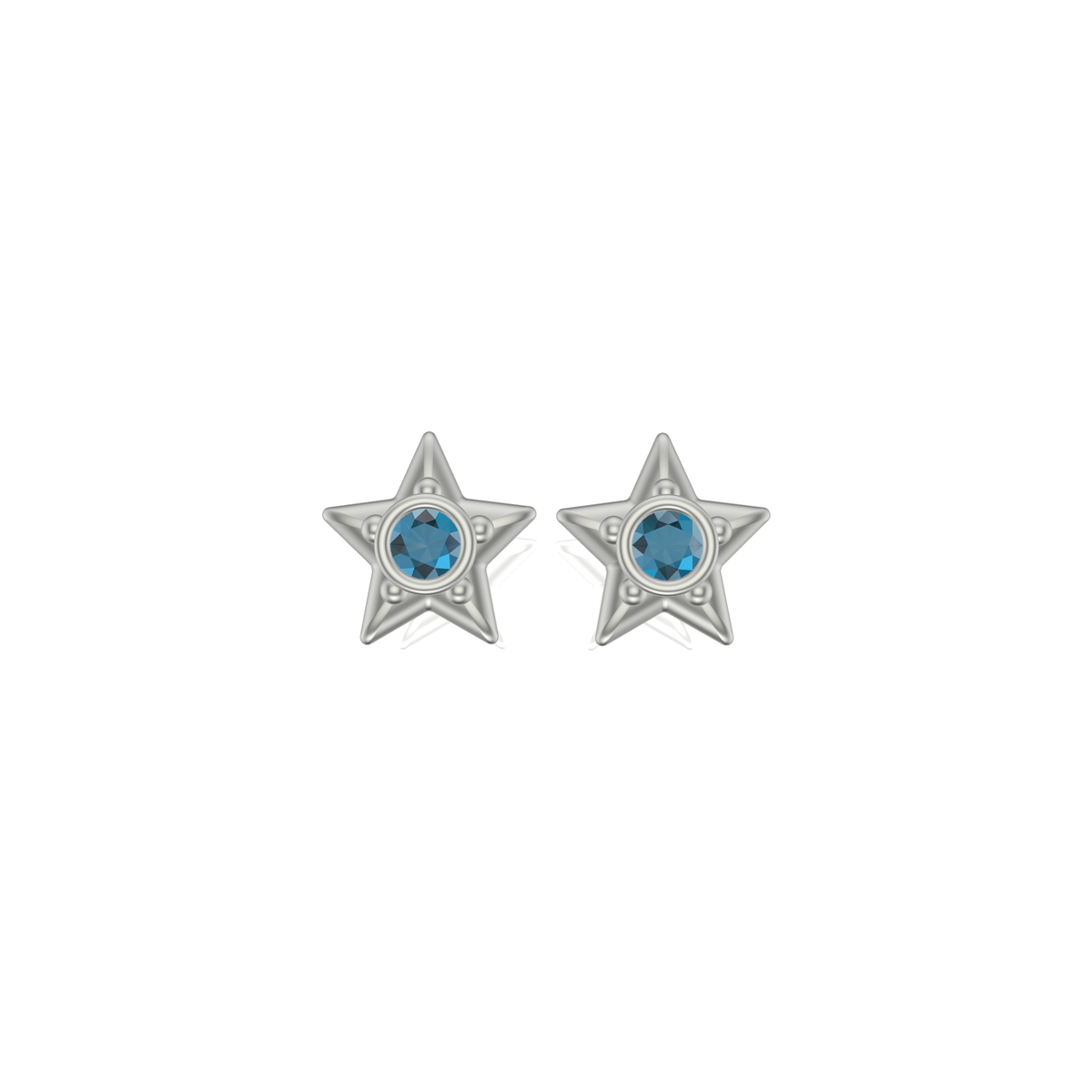 Little Star Studded Earrings  | Silver Studs | Choose Your Gemstones