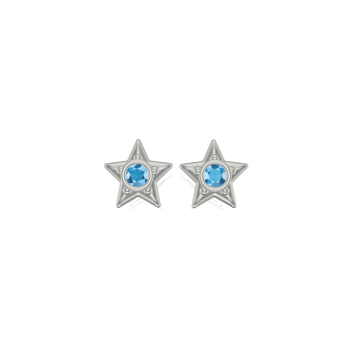 Little Star Studded Earrings  | Silver Studs | Choose Your Gemstones