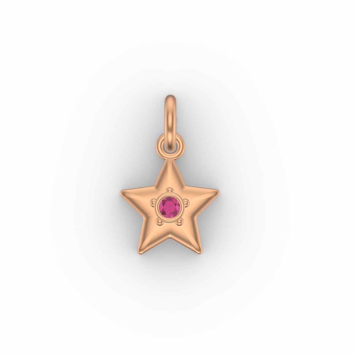 Little Star Studded Charm | Gold Pendant | Choose Your Metal And Gemstone