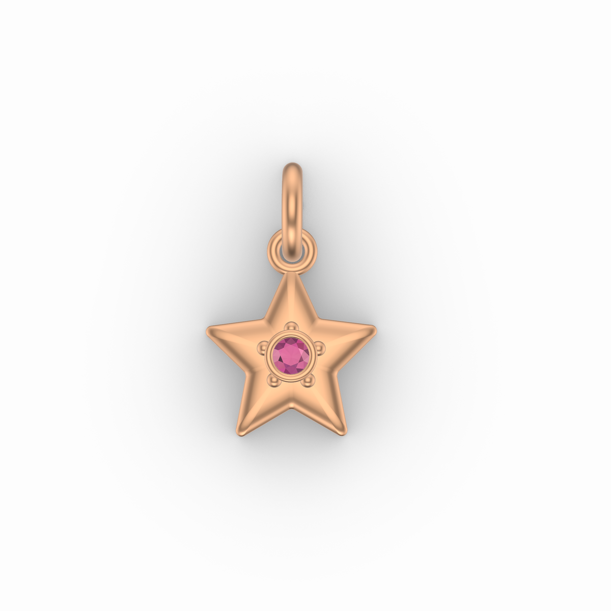 Little Star Studded Charm | Gold Pendant | Choose Your Metal And Gemstone