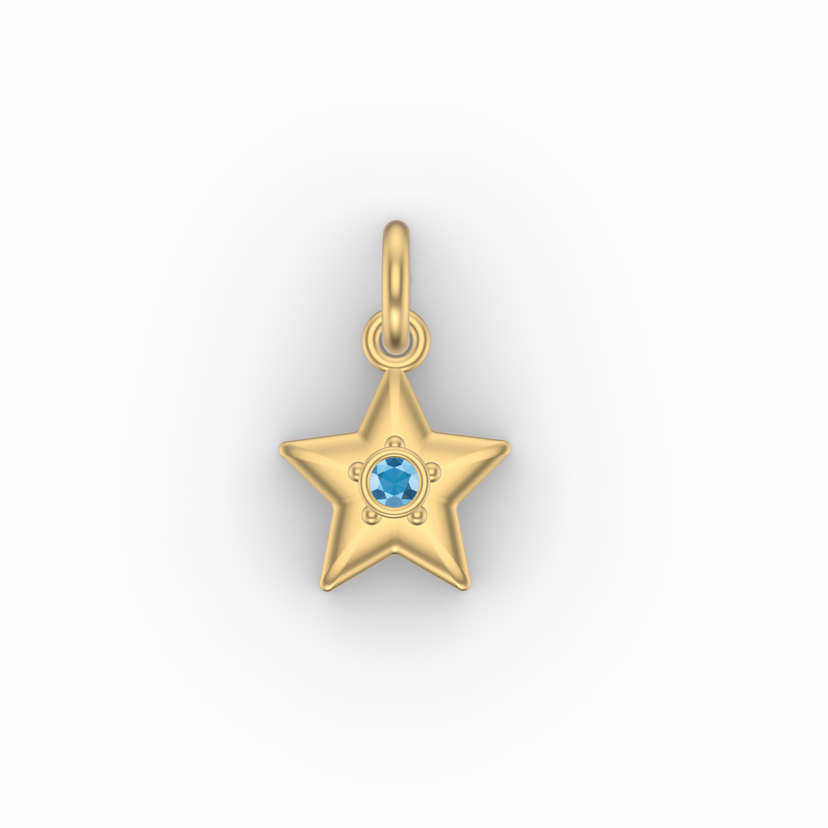 Little Star Studded Charm | Gold Pendant | Choose Your Metal And Gemstone