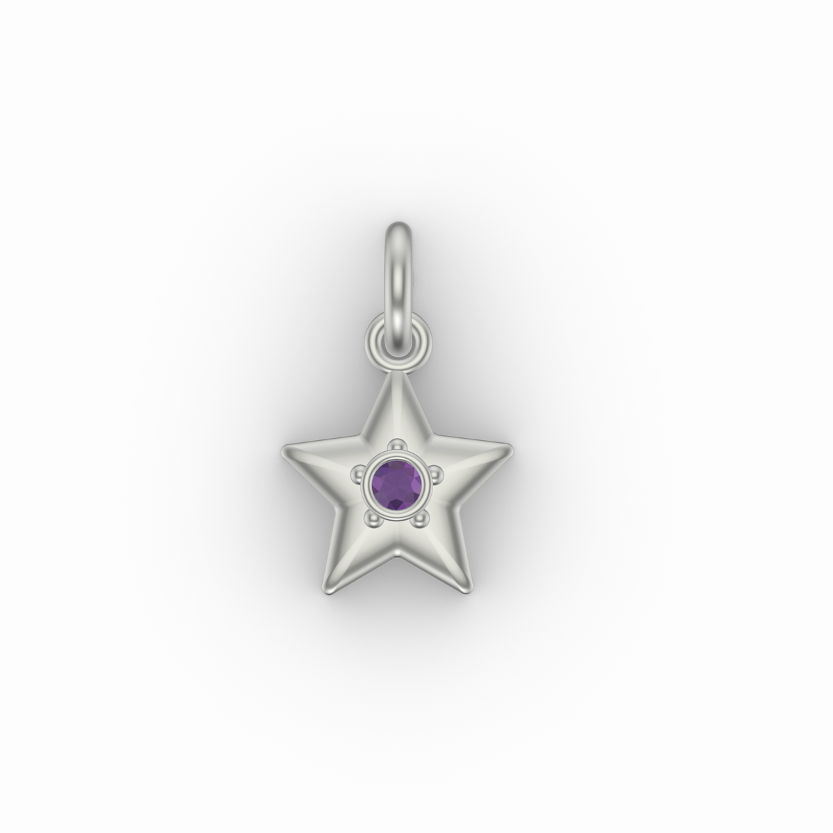 Little Star Studded Charm | Silver Pendant | Choose Your Gemstone