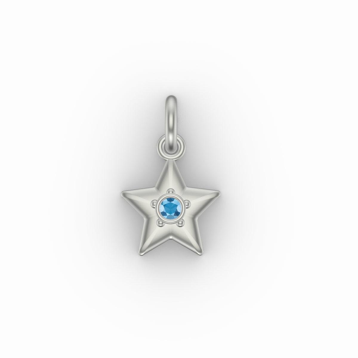 Little Star Studded Charm | Silver Pendant | Choose Your Gemstone