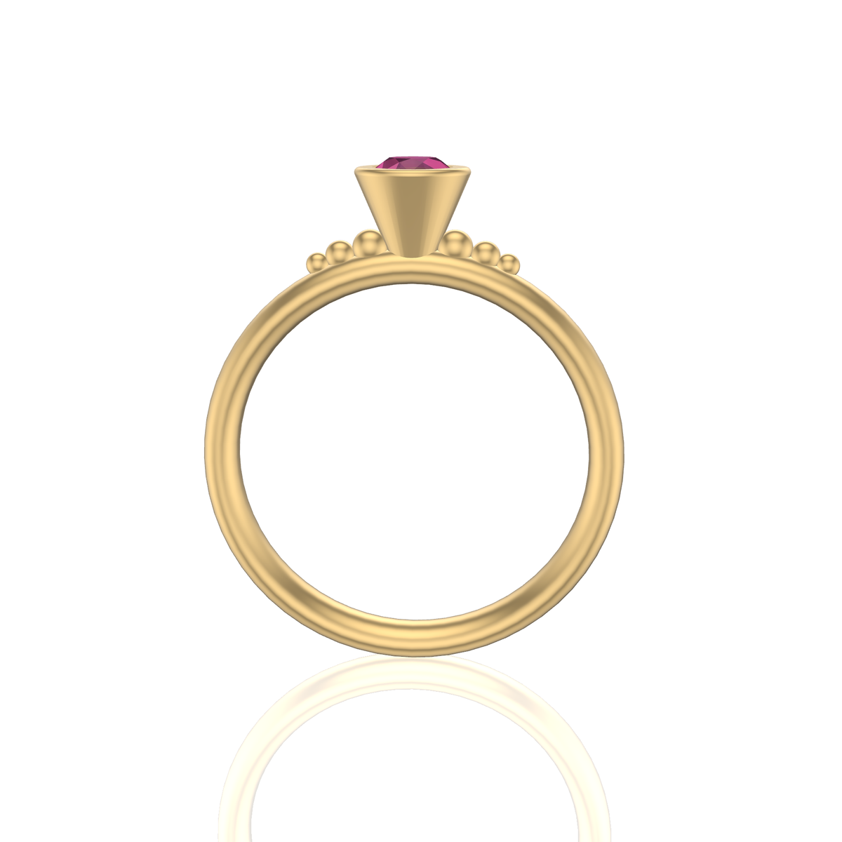 Sylvia Cone Shaped Stacker | Gold Stacking Ring With Granules | Choose Your Metal And Gemstones