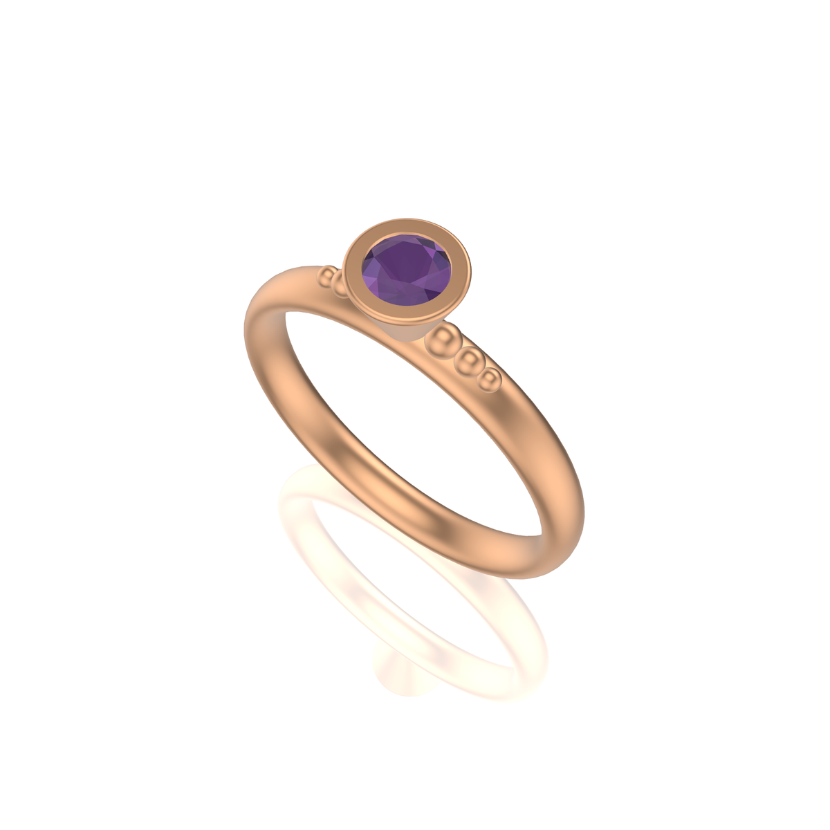 Sylvia Cone Shaped Stacker | Gold Stacking Ring With Granules | Choose Your Metal And Gemstones