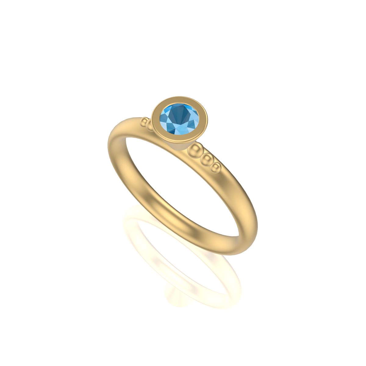 Sylvia Cone Shaped Stacker | Gold Stacking Ring With Granules | Choose Your Metal And Gemstones