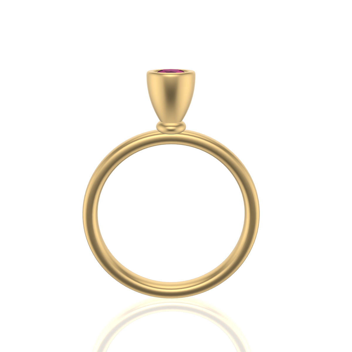Tulip Tall Cone Shaped Stacker | Gold Stacking Ring | Choose Your Metal And Gemstones
