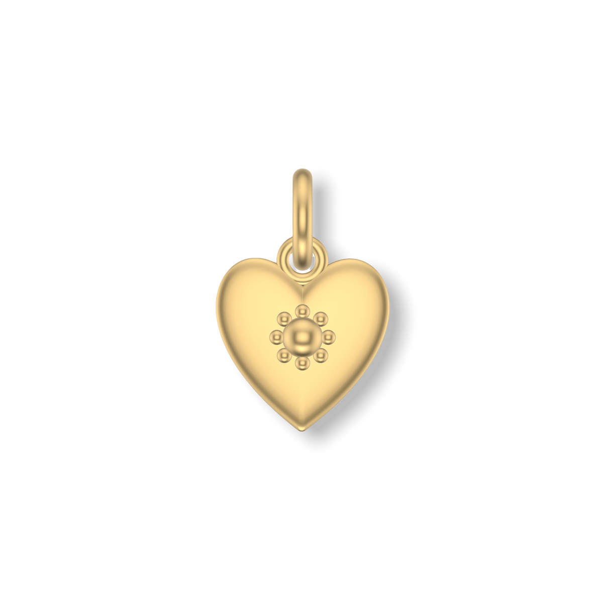 Little Love Heart Studded Charm | Gold Pendant | Choose Your Metal