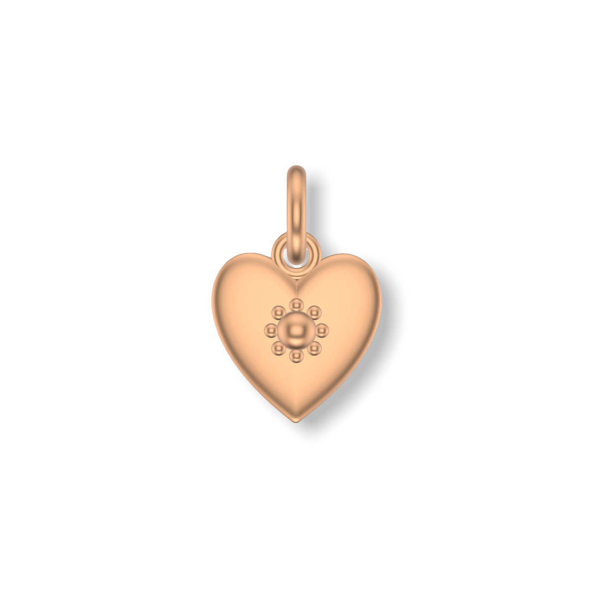 Little Love Heart Studded Charm | Gold Pendant | Choose Your Metal