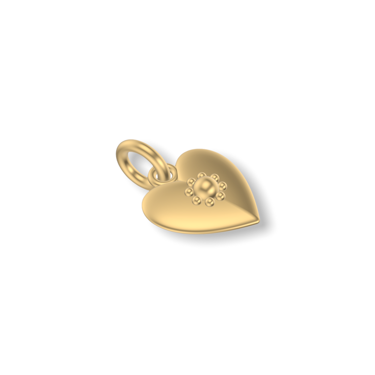 Little Love Heart Studded Charm | Gold Pendant | Choose Your Metal