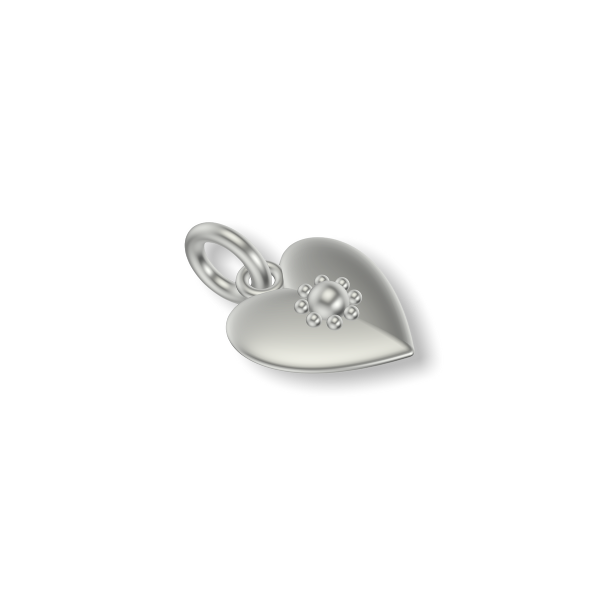 Little Love Heart Studded Charm | Silver Pendant