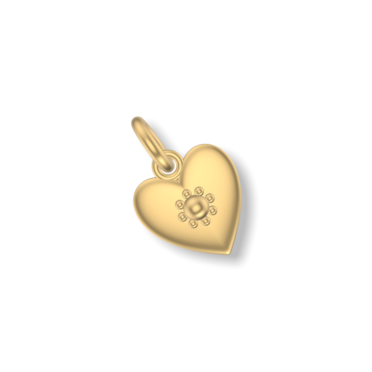 Little Love Heart Studded Charm | Gold Pendant | Choose Your Metal