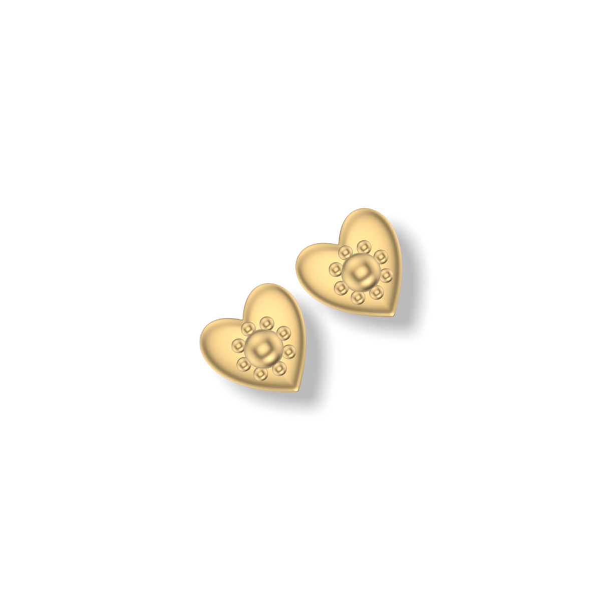 Little Love Heart Studded Earrings  | Gold Studs | Choose Your Metal