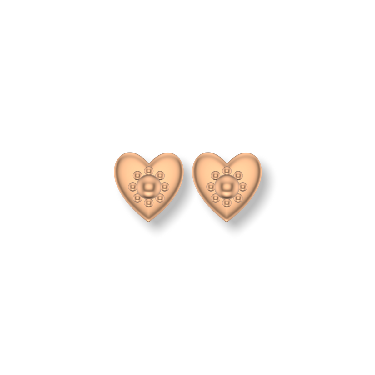 Little Love Heart Studded Earrings  | Gold Studs | Choose Your Metal